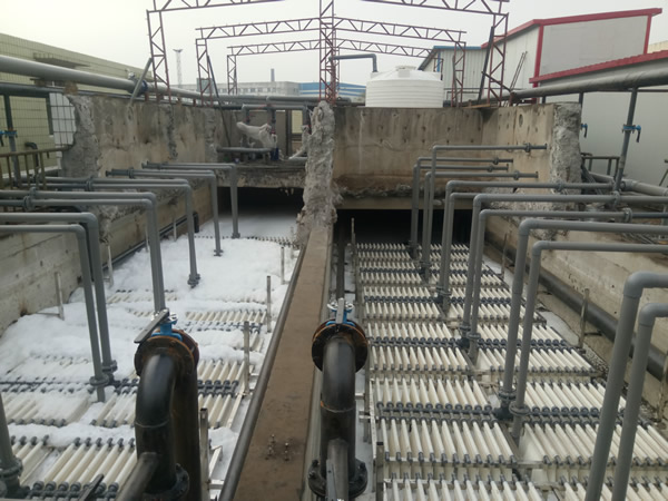 宮奇MBR中空纖維簾式膜在秦皇島某污水廠污水處理量達到6000噸每天